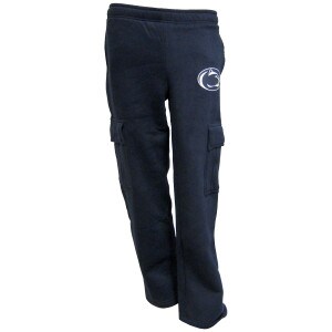 women's navy cargo sweatpants with Penn State Athletic Logo